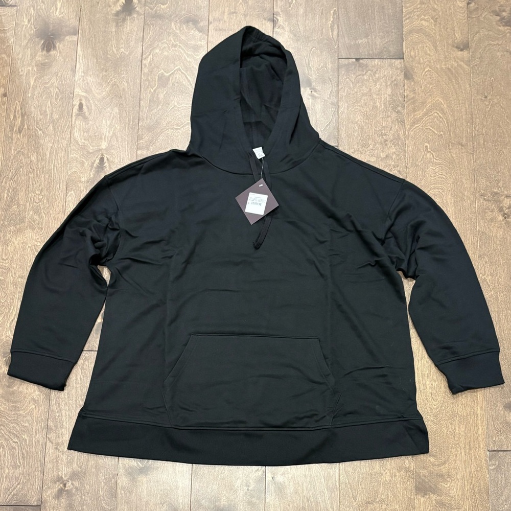 NWT - Ava & Viv Black Plus Size Split Hem Kangaroo Pocket Hoodie - Various Sizes